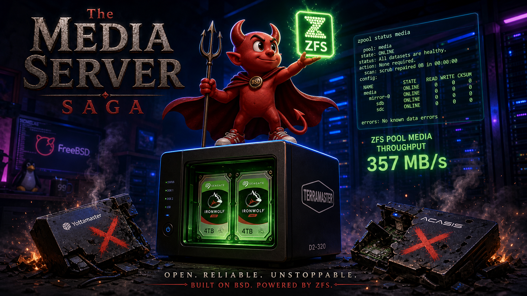 A Saga do Media Server: FreeBSD, ZFS e TerraMaster D2-320